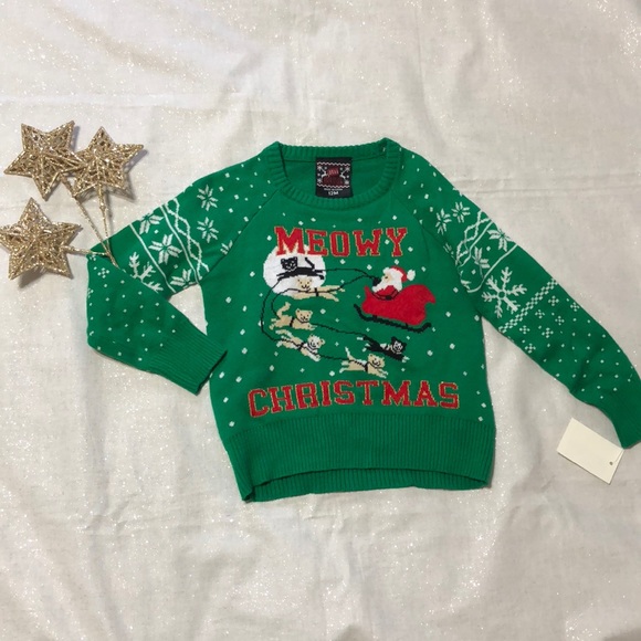 Meowy Christmas Sweater 12months NWT - Picture 1 of 6